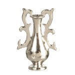 (image for) Fancy Handled Vase - Silver 2pc