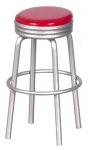 (image for) 1950s Red & Silver Stool