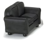 (image for) Black Leather Loveseat