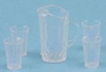 (image for) Crystal Pitcher & 4 Tumblers-Clear