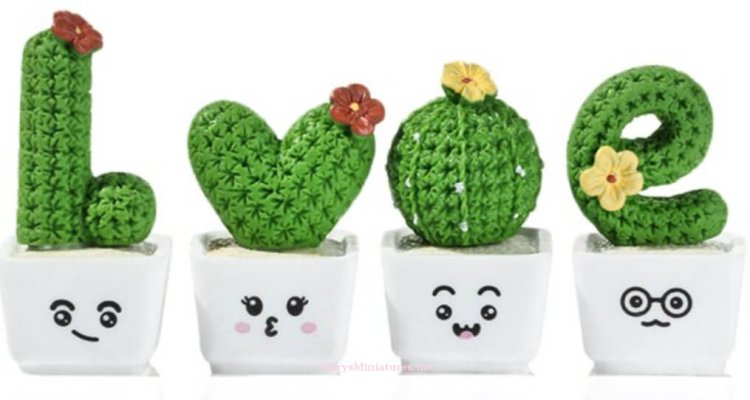 (image for) LOVE Cactus Set 4pc