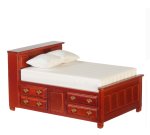 (image for) Double Bed w/ Drawers - Mahogany