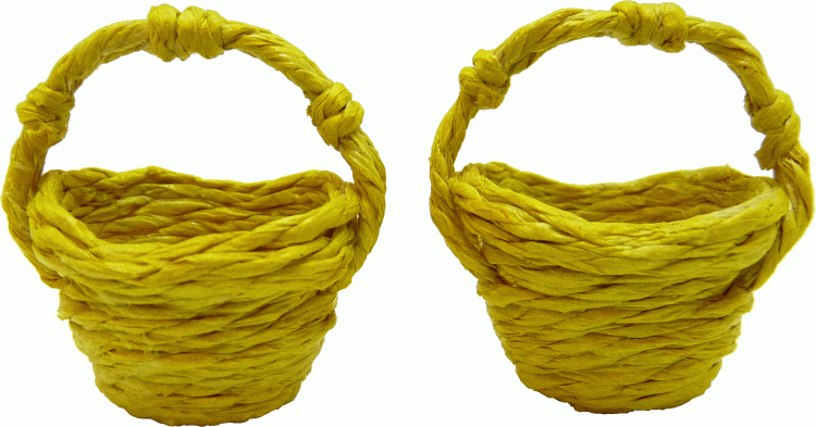 (image for) Yellow Basket w/ Knotted Handle 2pc