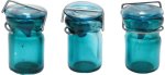 (image for) Blue Glass Canning Jars Small 3pc