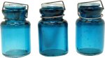 (image for) Blue Glass Canning Jars Large 3pc