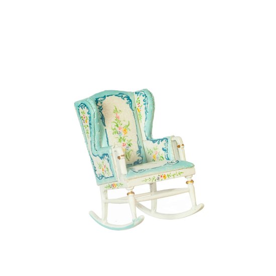 (image for) 1/2in Scale Upholstered Rocking Chair - White