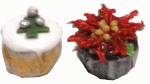 (image for) Christmas Tree & Poinsettia Cupcakes 2pcs