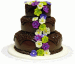 (image for) Chocolate Floral 3 Tier Wedding Cake