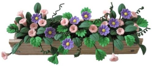 (image for) Pink and Purple Trumpet Flowers in Window Box