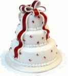 (image for) 3 Tier Cake with Red Ribbon