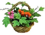 (image for) Pink/Orange Flowers In Basket