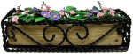 (image for) Pink and Purple Trumpet Flowers in Braided Iron Window Box