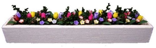 (image for) Spring Flowers in White Window Box