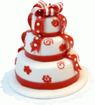 (image for) 3 Tier Cake with Red Ribbon