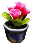 (image for) Pink Violets in Blue Pot