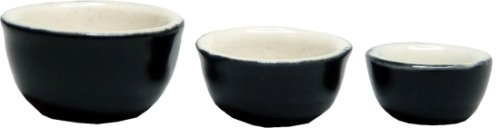 (image for) Ceramic Black & White Bowl Set 3pc