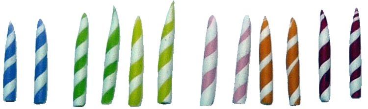 (image for) Striped Birthday Candles 12pc