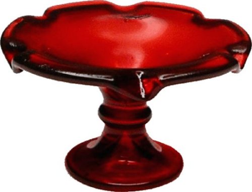 (image for) Fluted Red Pedestal Glass Dish