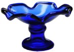 (image for) Fluted Blue Pedestal Glass Dish