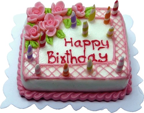 (image for) Floral Birthday Sheet Cake w/ Candles