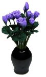 (image for) Ceramic Vase w/ 12 Purple Roses