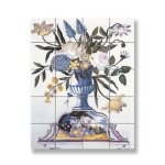 (image for) Blue Floral Picture Mosaic Tile Sheet