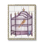 (image for) Bird in Cage Picture Mosaic Tile Sheet