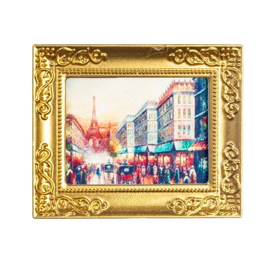 (image for) Paris Street Painting - Gold Frame