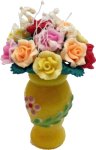 (image for) Rose Bouquet in Yellow Lampwork Vase