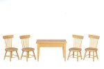 (image for) Rectangular Dining Table & Chairs - Unfinished - 5pc