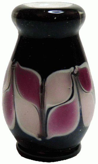 (image for) Pink/Black Fused Glass Vase