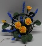 (image for) Yellow Roses in Wire Basket