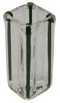 (image for) Green Striped Square Glass Modern Vase