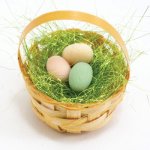 (image for) Easter Basket w/ Grass & Eggs