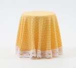 (image for) Yellow Mini Dot Skirted Table