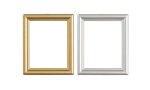 (image for) Rectangular Picture Frames w/ Glass Silver & Gold 2pc