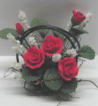 (image for) Red Roses in Wire Basket