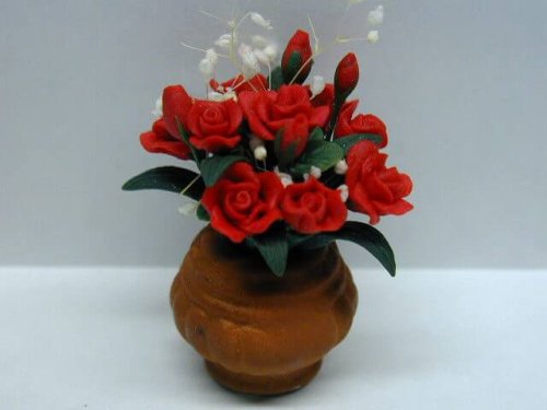 (image for) Red Roses in a Large Pot