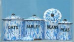 (image for) Blue Country Style Enamel 4pc Canister Set /w Scoop