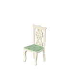 (image for) Green Upholstered Side Chair - White