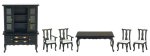 (image for) Queen Anne Dining Room Furniture Set - Black 6pc