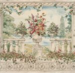 (image for) Watercolor Urn Wall Mural D