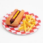 (image for) Hot Dog w/ Fries Checkered Plate