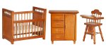 (image for) Nursery Furniture - Walnut - 3pc