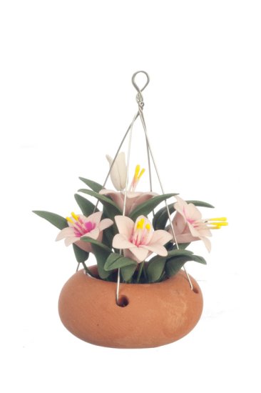 (image for) Pink Lilies Hanging Plant