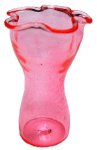 (image for) Pink Glass Ruffled Vase