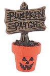 (image for) Halloween Flower Pot w/ Pumpkin Patch Sign