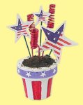 (image for) Flower Pot w/ Red, White & Blue