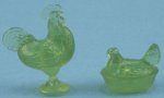 (image for) Green Rooster & Hen Candy Dishes