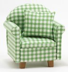 (image for) Green Checked Chair w/ Pillow